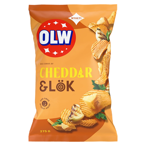 OLW Cheddar & Lök 275g