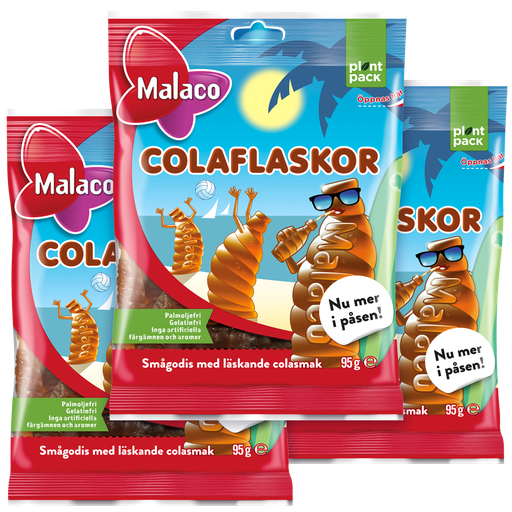 3st - Malaco Colaflaskor 95g