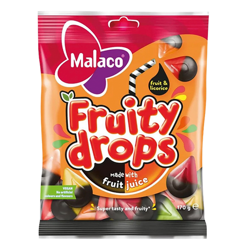 Malaco Fruity Drops Fruit Licorice 170g