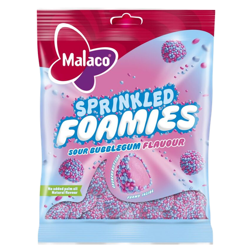 Sprinkled Foamies Sour Bubblegum 110g