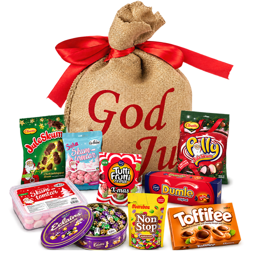 Jutesäck God Jul förpackat 2.95kg