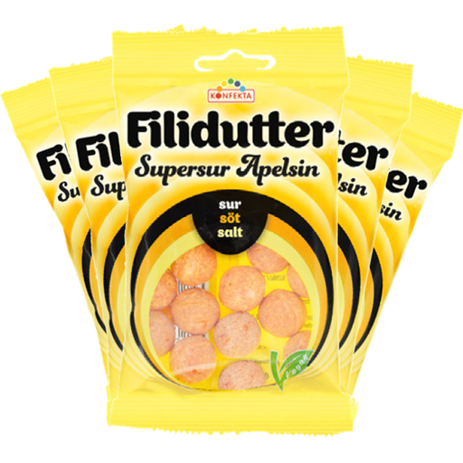 5st - Filidutter Supersur Apelsin 65g