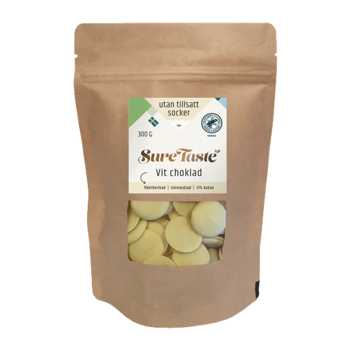 Sure Taste Chokladpellets Vit 300g