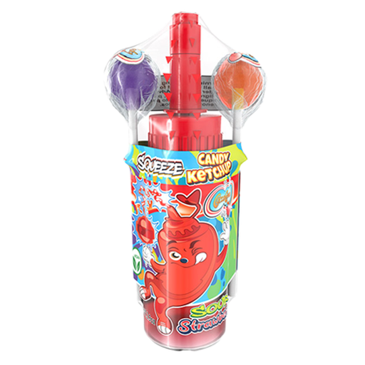 Squeeze Candy Ketchup w. Lollipop 83g