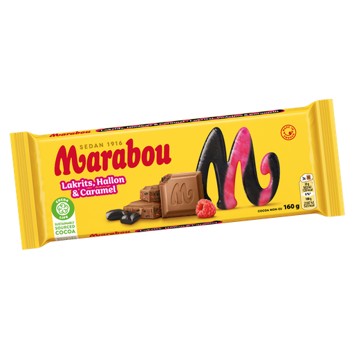 Marabou Lakrits Hallon Caramel 160g