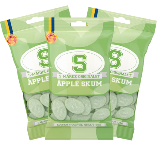 3st - S-märke Surt Äpple skum 70g