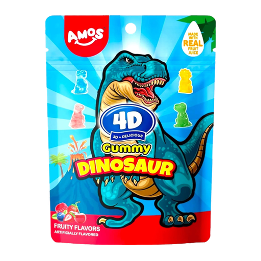 Amos 4D Fruit Gummy Dinosaur  65G