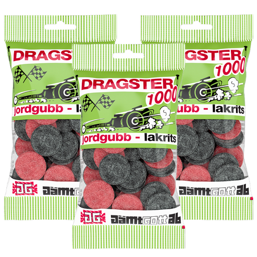 3st - Dragster Jordgubb Lakrits 65g