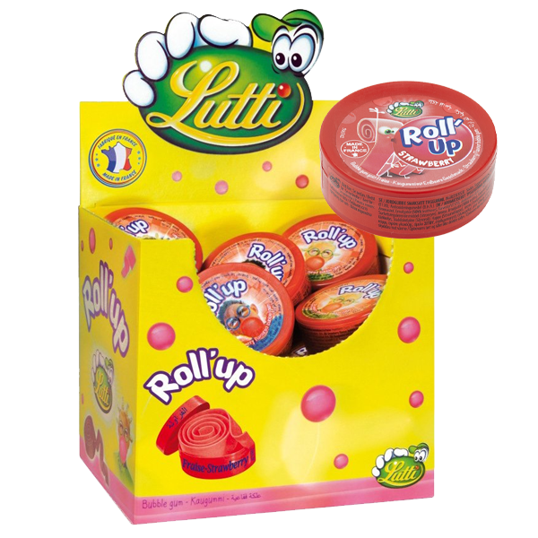 Lutti Roll-Up Strawberry 24-pack | Default Start Page - Alla kategorier - Godis - Påsar & Stycksaker - Roliga Stycksaker | Gottegrisen