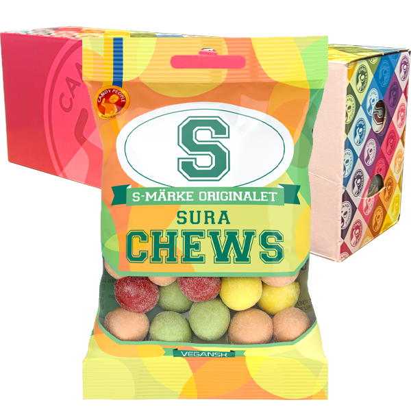 S-Märke Chews Sura 18st x 70g | Default Start Page - Alla kategorier - Godis - Påsar & Stycksaker - Godispåsar | Gottegrisen
