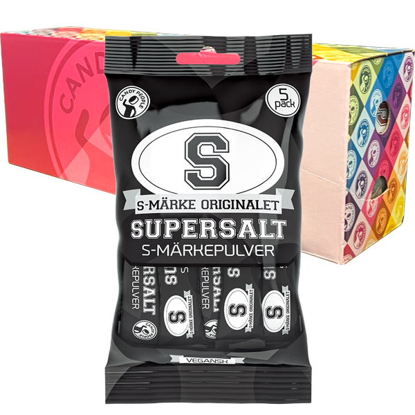 S-Märke Supersalt Pulver 5-pack x 20st | Default Start Page - Alla kategorier - Godis - Påsar & Stycksaker - Godispåsar | Gottegrisen