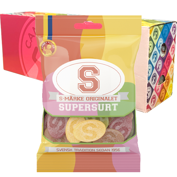 S-Märke Supersurt 80g x 18 st | Default Start Page - Alla kategorier - Godis - Påsar & Stycksaker - Godispåsar | Gottegrisen