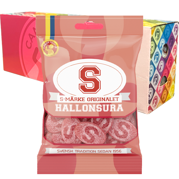 S-Märke Hallonsura 18st x 80g | Default Start Page - Alla kategorier - Godis - Påsar & Stycksaker - Godispåsar | Gottegrisen