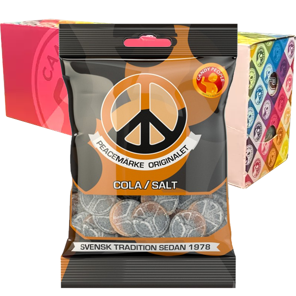 Peacemärke Cola/Salt 80g x 18st | Default Start Page - Alla kategorier - Godis - Påsar & Stycksaker - Godispåsar | Gottegrisen