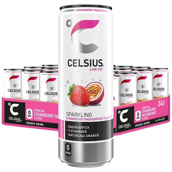 Celsius Strawberry Passion 24st x 355 ml | Default Start Page - Alla kategorier - Nyheter - Nyheter 2026 - Dryck - Nyheter 2026 | Gottegrisen
