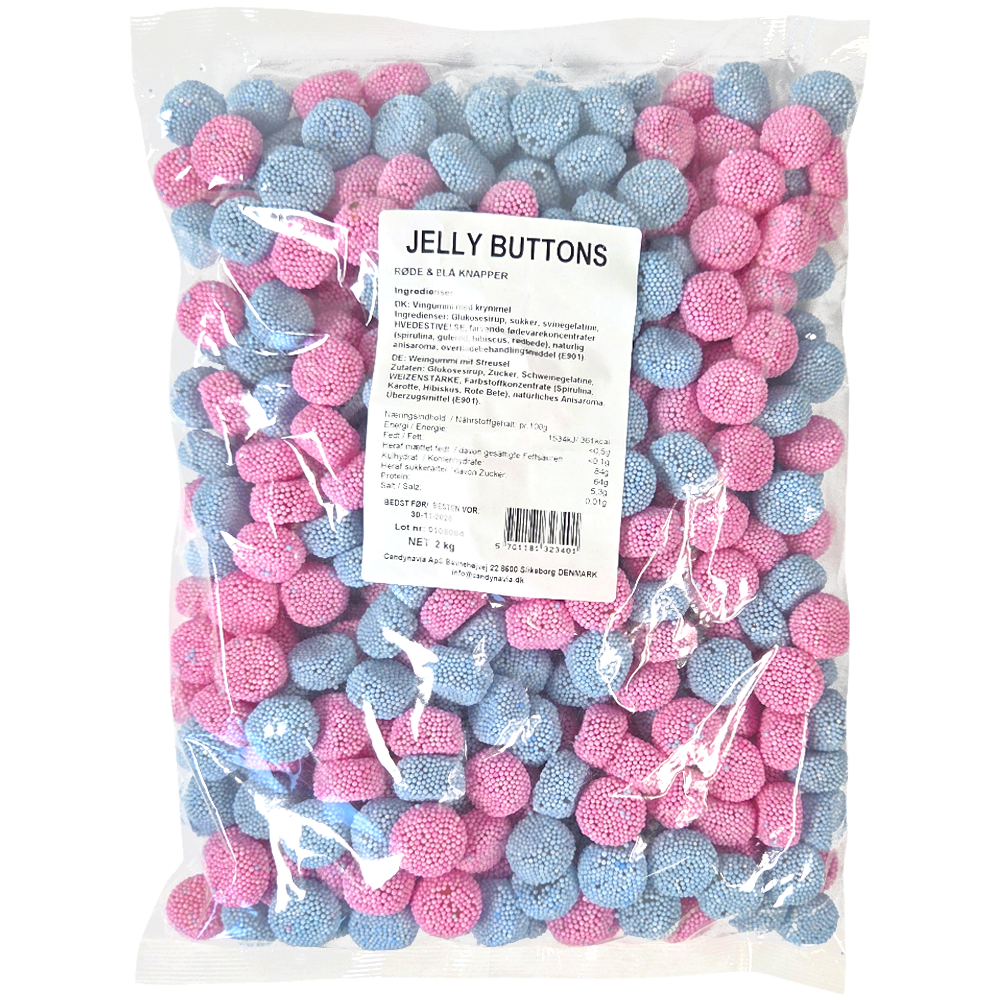 Jelly Buttons 2kg - Rosa & Blå knappar | Default Start Page - Alla kategorier - Godis - Lösvikt | Gottegrisen