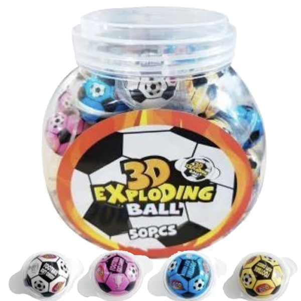 3D Fotbollar Exploding Ball 10g x 50st | Default Start Page - Alla kategorier - Godis - Säsongsvaror - Halloween | Gottegrisen