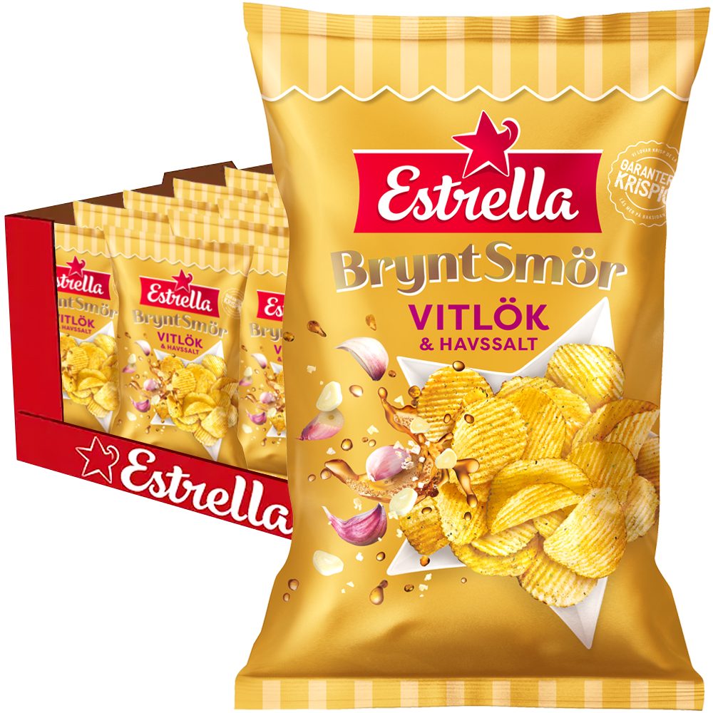 21st - Brynt Smör Vitlök & Havssalt 175g | Default Start Page - Alla kategorier - Chips & Snacks - Chips - Potatischips | Gottegrisen
