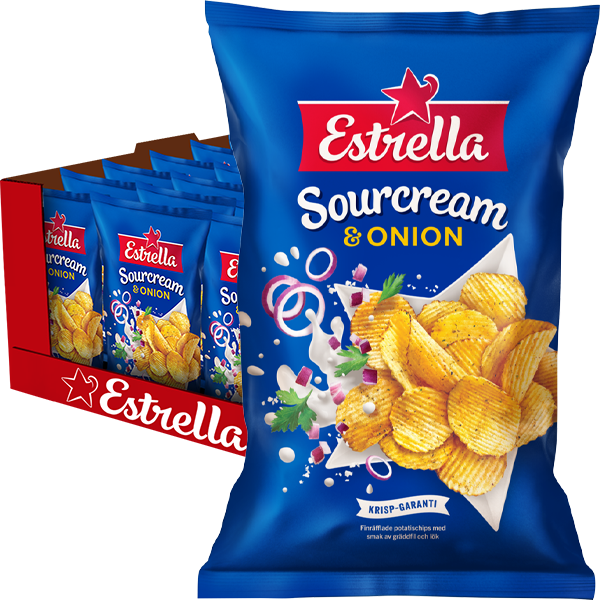 Estrella Sourcream & Onion 175g x 21st | Default Start Page - Alla kategorier - Chips & Snacks - Chips - Potatischips | Gottegrisen