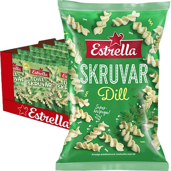 Esterlla Dillskruvar 80g x 12st | Default Start Page - Alla kategorier - Nyheter - Nyheter 2025 - Snacks - Nyheter 2025 | Gottegrisen