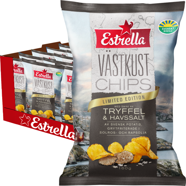 Estrella Västkust Tryffel 160g x 10st | Default Start Page - Alla kategorier - Chips & Snacks - Chips - Potatischips | Gottegrisen