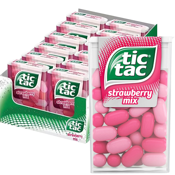 Tic Tac Strawberry 18g x 12st | Default Start Page - Alla kategorier - Godis - Storpack | Gottegrisen