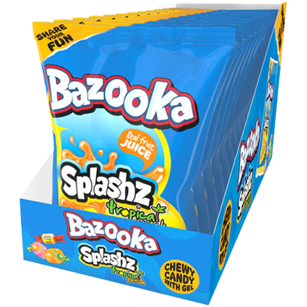 Bazooka Splashz Tropical Punch 120g-12st | Default Start Page - Alla kategorier - Godis | Gottegrisen