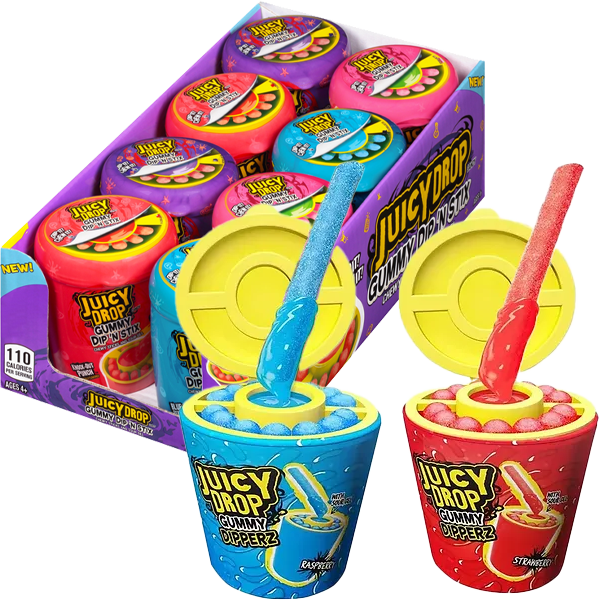 Juicy Drop Gummy Dipperz 96g x 8st | Default Start Page - Alla kategorier - Godis - Påsar & Stycksaker - Roliga Stycksaker | Gottegrisen