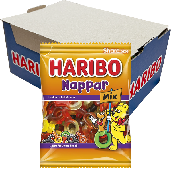 Haribo Nappar Mix 170g x 16st | Default Start Page - Alla kategorier - Godis - Påsar & Stycksaker - Godispåsar | Gottegrisen