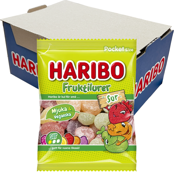 Haribo Sura Furktilurer 75g x 24st | Default Start Page - Alla kategorier - Godis - Påsar & Stycksaker - Godispåsar | Gottegrisen