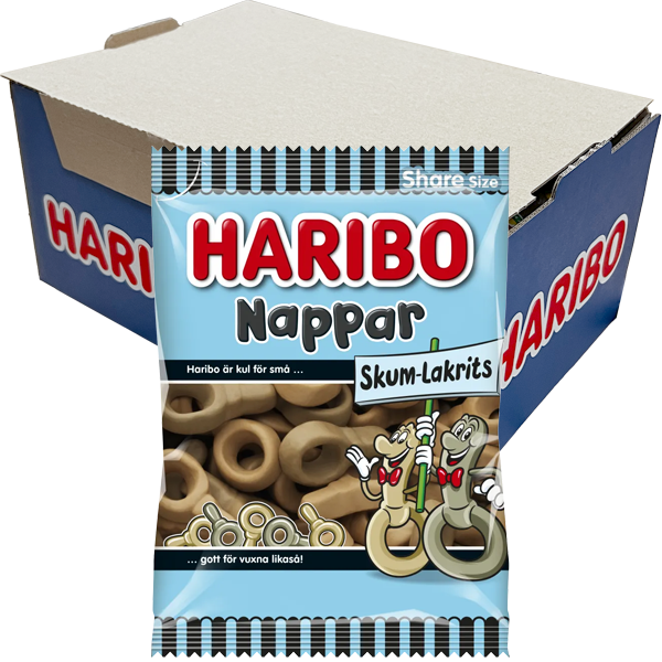 Haribo Nappar Skum Lakrits 120g x 10st | Default Start Page - Alla kategorier - Godis - Påsar & Stycksaker - Godispåsar | Gottegrisen