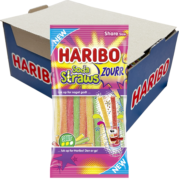 Haribo Soda Straws Zourr 90g x 21st | Default Start Page - Alla kategorier - Godis - Påsar & Stycksaker - Godispåsar | Gottegrisen