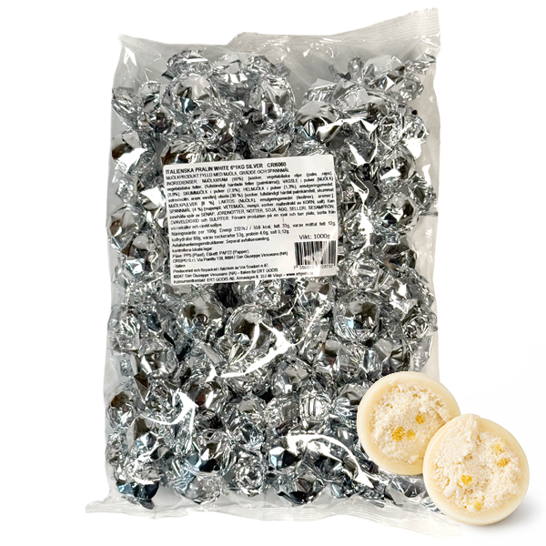 Italienska Praliner White Silver 1kg | Default Start Page - Alla kategorier - Godis - Säsongsvaror - Påskgodis | Gottegrisen