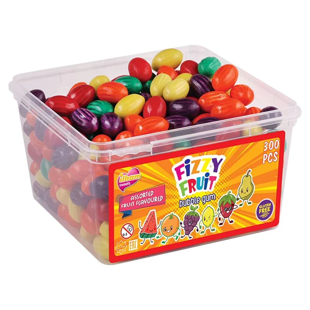 Fizzy Fruit Bubblegum Burk 1.5kg | Default Start Page - Alla kategorier - Godis - Tuggummi - Godistuggummi | Gottegrisen