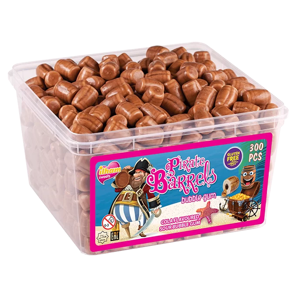 Pirate Barells Bubblegum Burk 1.5kg | Default Start Page - Alla kategorier - Godis - Tuggummi - Godistuggummi | Gottegrisen
