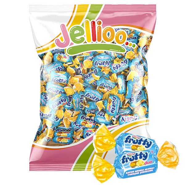 Frutty Duo Twist Melon/Pineapple 1kg | Default Start Page - Alla kategorier - Varumärken - Jellioo - Jellioo Inslaget Godis | Gottegrisen