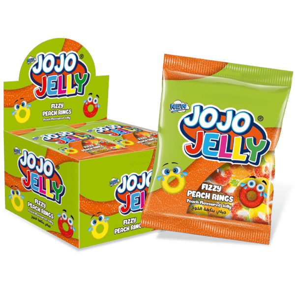 JoJo Jelly Fizzy Peach Rings 20g x 170st | Default Start Page - Alla kategorier - Godis - Påsar & Stycksaker - Godispåsar | Gottegrisen