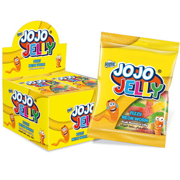 JoJo Jelly Neon Worms 20g x 170st | Default Start Page - Alla kategorier - Godis - Påsar & Stycksaker - Godispåsar | Gottegrisen