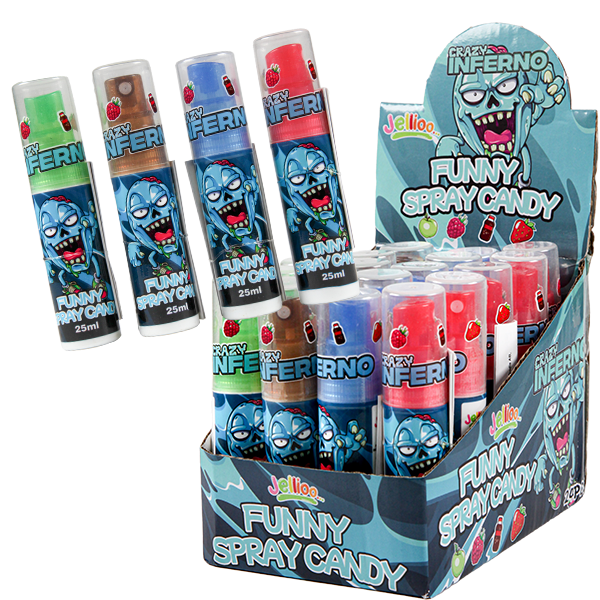 Jellioo Inferno Funny Spray 25ml x 24st | Default Start Page - Alla kategorier - Nyheter - Nyheter 2024 - Godis - Nyheter 2024 | Gottegrisen