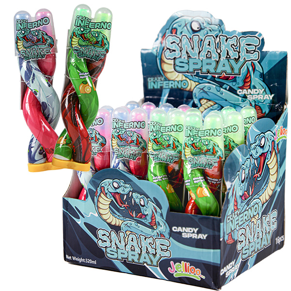 Jellioo Inferno Snake Spray 56g x 16st | Default Start Page - Alla kategorier - Nyheter - Nyheter 2024 - Godis - Nyheter 2024 | Gottegrisen