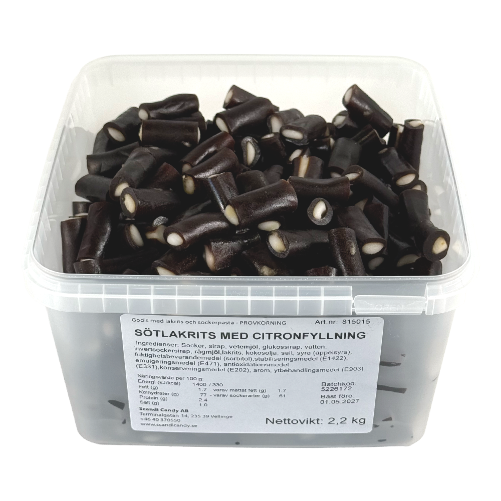 Sötlakrits med Citronfyllning 2.2kg | Default Start Page - Alla kategorier - Godis - Storpack | Gottegrisen