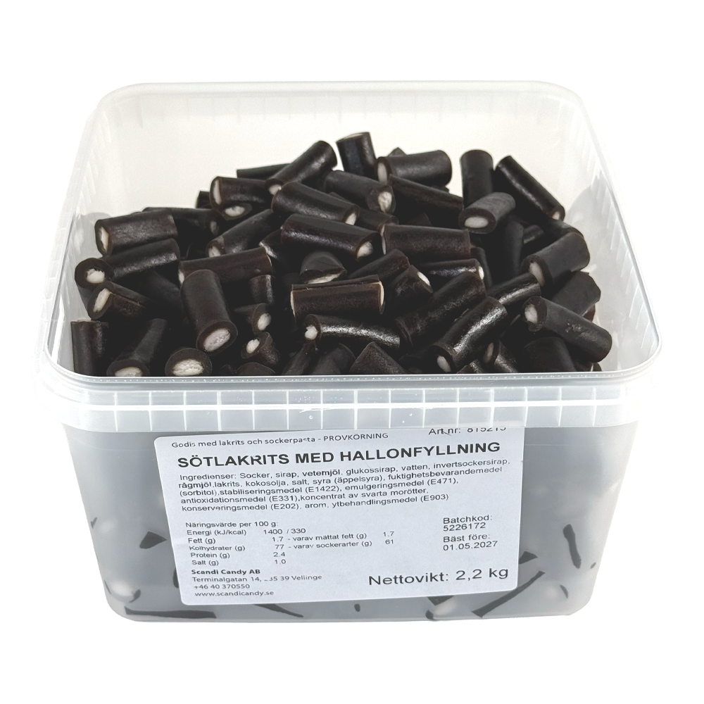 Sötlakrits med Hallonfyllning 2.2kg | Default Start Page - Alla kategorier - Godis - Storpack | Gottegrisen