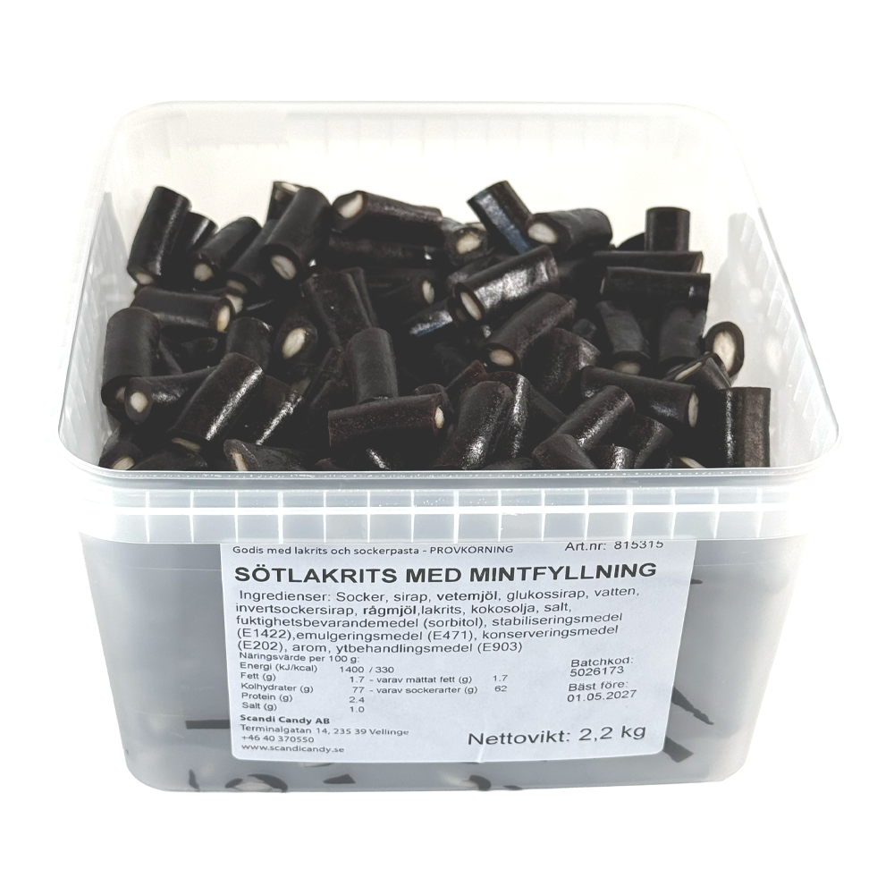 Sötlakrits med Mintfyllning 2.2kg | Default Start Page - Alla kategorier - Godis - Storpack | Gottegrisen