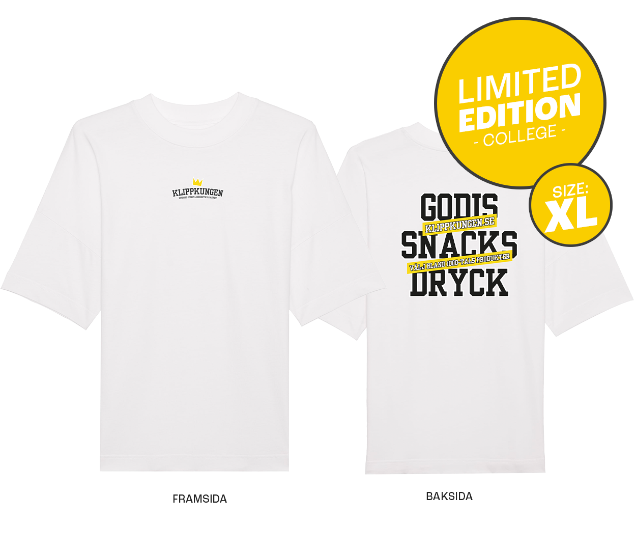 Klippkungen College Vit T-shirt XL | Default Start Page - Alla kategorier - Merch | Gottegrisen