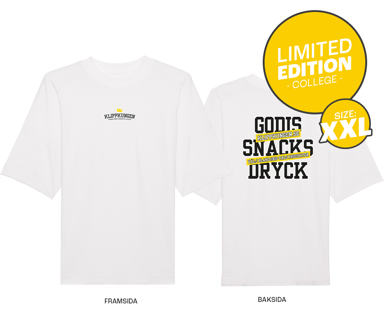 Klippkungen College Vit T-shirt XXL | Default Start Page - Alla kategorier - Merch | Gottegrisen
