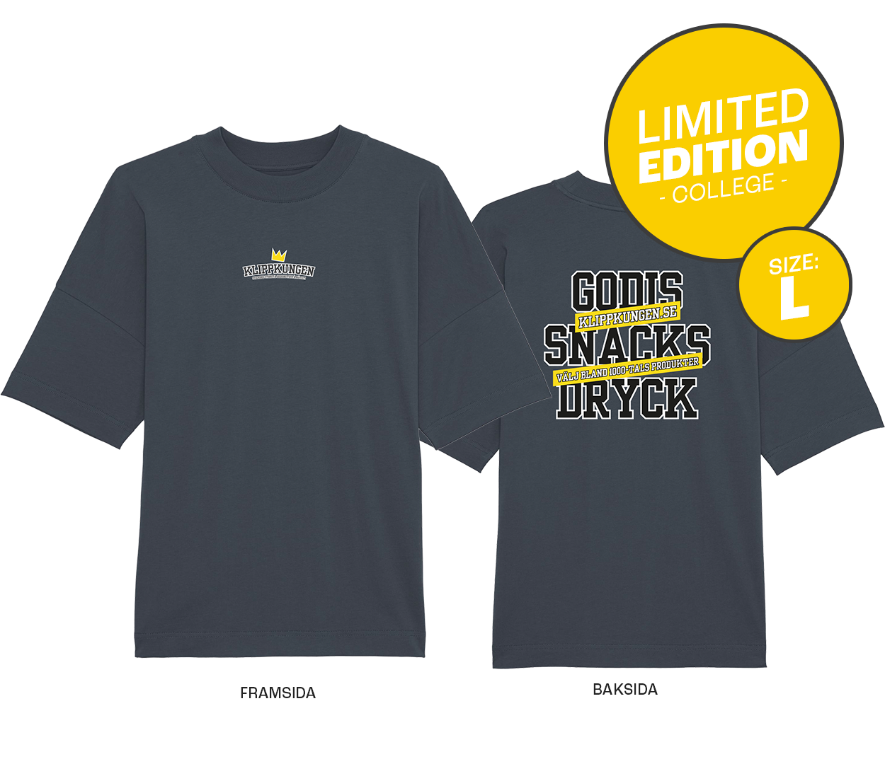 Klippkungen College Mörk Blå T-shirt L | Default Start Page - Alla kategorier - Merch | Gottegrisen