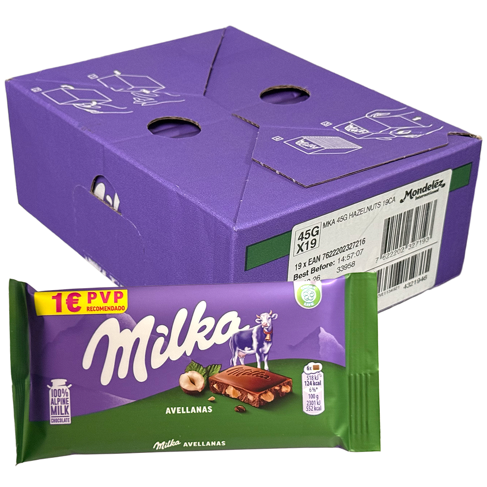 Milka Hasselnöt 45g x 19