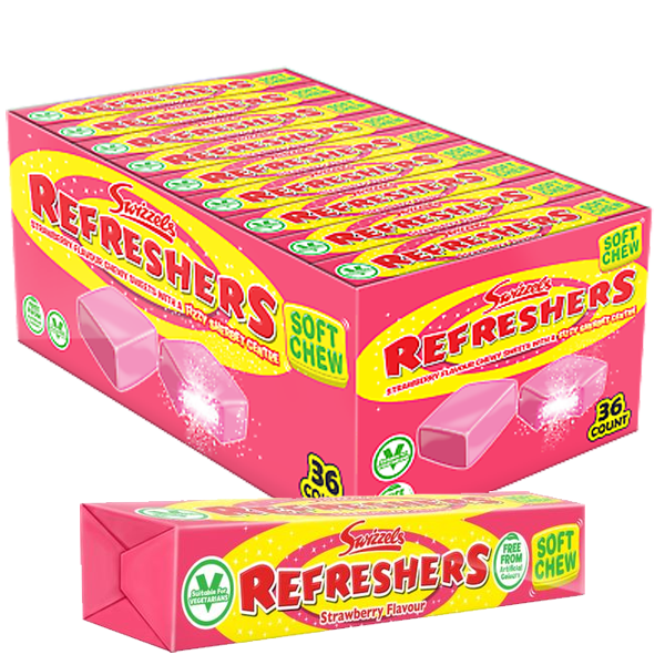 Refreshers Strawberry Stick 43g x 36st | Default Start Page - Alla kategorier - Godis - Påsar & Stycksaker - Roliga Stycksaker | Gottegrisen