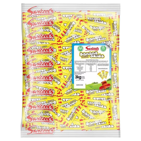 Banana Skids Lösvikt 3kg | Default Start Page - Alla kategorier - Godis - Lösvikt | Gottegrisen