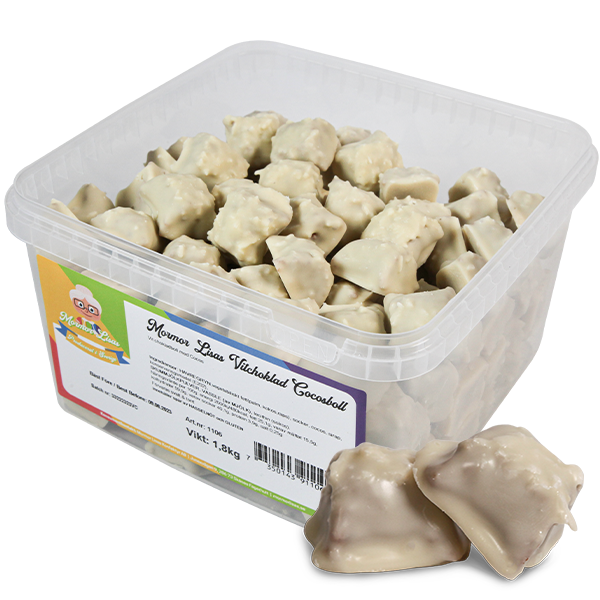 Mormor Lisas Vitchoklad Cocosboll 1,8KG | Default Start Page - Alla kategorier - Fika - Till Fikarummet | Gottegrisen
